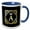 Blue/White, variant on 3drose, Letter A- Image of Monogram with Crown and Blue Star- Not Metal Foil, 11oz Two-tone Green Mug