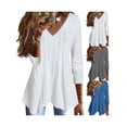 thumbnail image 5 of Gvmfive Women Casual Tops Long Sleeve V Neck Irregular Tunic Blouse T Shirt, 5 of 5