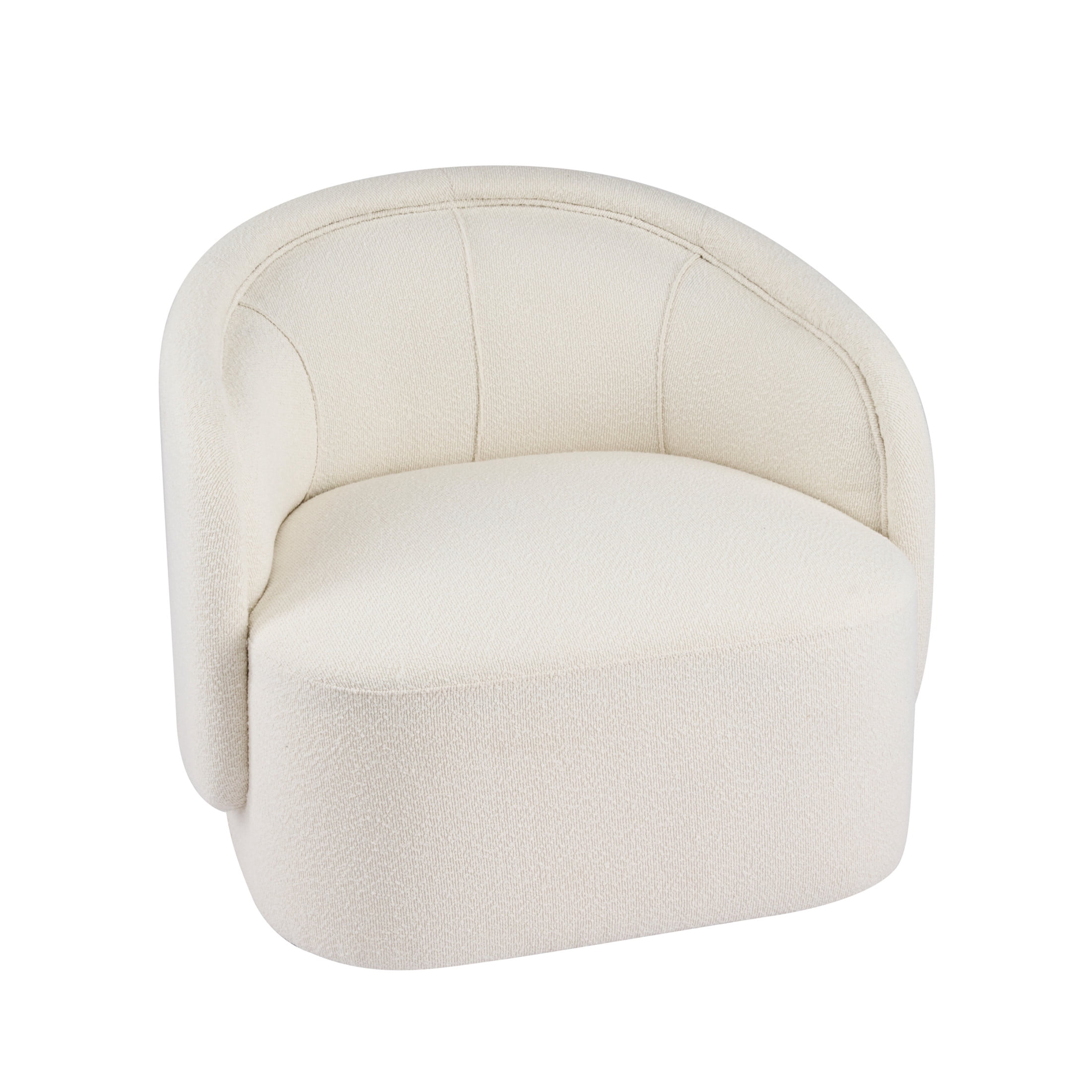 Christopher Knight Home Curved Accent Chair, Plush Boucle Upholstery, Cream