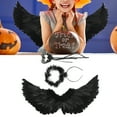thumbnail image 1 of Devil Angel Wing Set, 3 Pack Handcrafted Lightweight Adult Angel Wing Set Decorative Wings For Halloween Role Play, 1 of 8