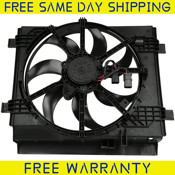 Sunbelt Dual Radiator And Condenser Fan Assembly For 14-16, 18 Jeep Cherokee 2.4L 15-17 Chrysler