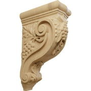 Ekena Millwork 4 1/4"W x 8"D x 13 1/4"H Devon Grapes & Vines Corbel, Cherry