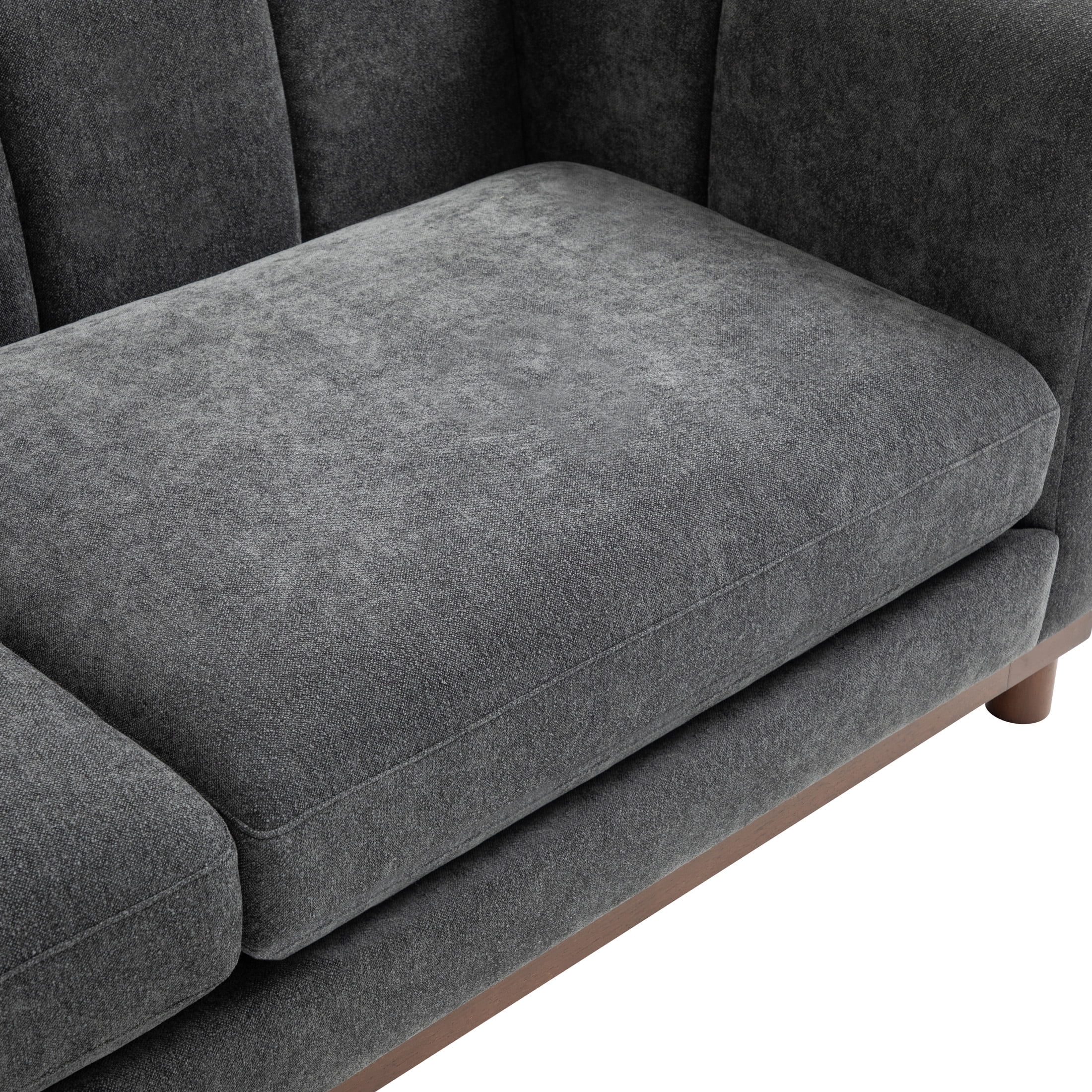 Christopher Knight Home 78.7" Chenille Loveseat Sofa, Modern Upholstered Couch with Square Arms, Dark Gray