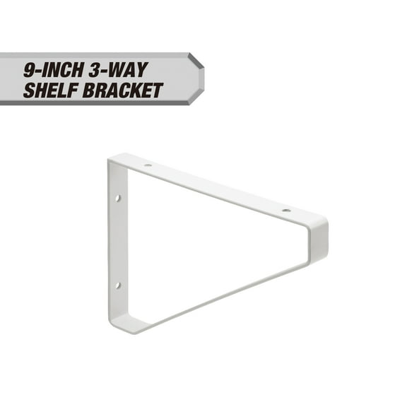 Hyper Tough 9" X 6.5" 3-Way Shelf Bracket, White