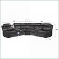 thumbnail image 2 of Modern Gray Faux Leather Power Recliner Sectional (65"+65"W) with Bluetooth Speakers & LED Lights | Gray | MDF+Metal | Faux Leather, 2 of 8