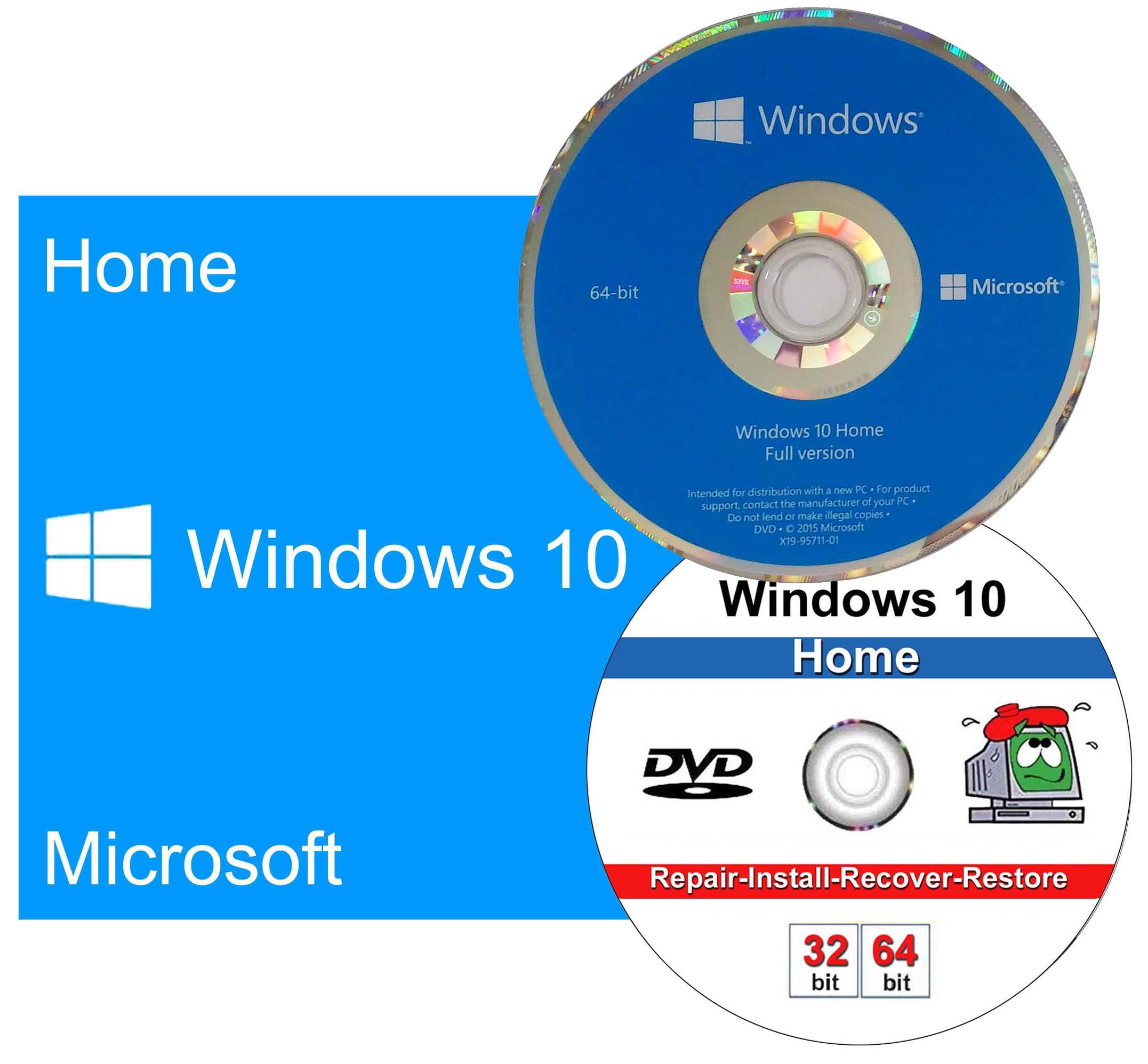 1 PC English Windows 10 Home 64 bit OEM DVD-Disk