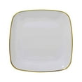 thumbnail image 3 of Balsa Circle 10 Square White 10" Disposable Salad Dinner Plastic Plates Gold Trim Party Events Decorations Supplies, 3 of 8