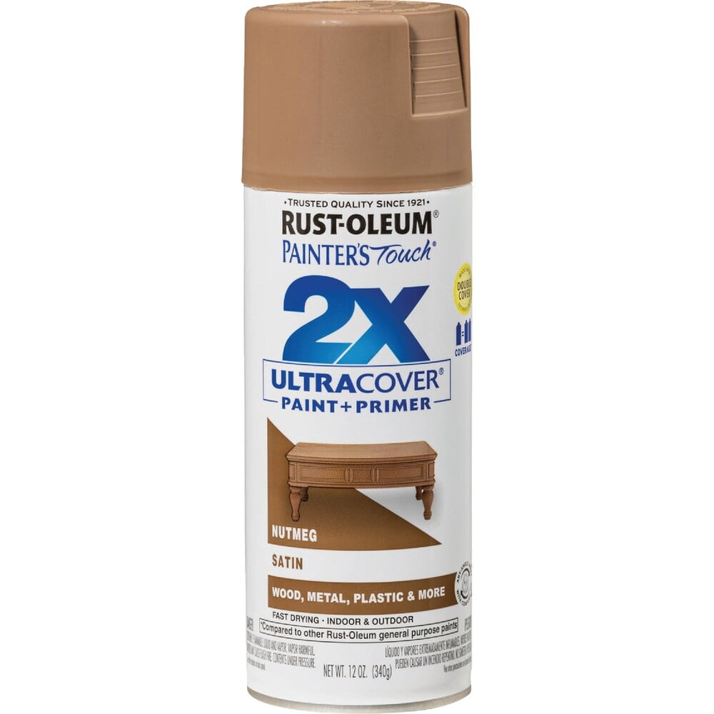 Rust-Oleum 249070 Painter's Touch 2X Ultra Cover Spray Paint, 12 oz, Satin Nutmeg