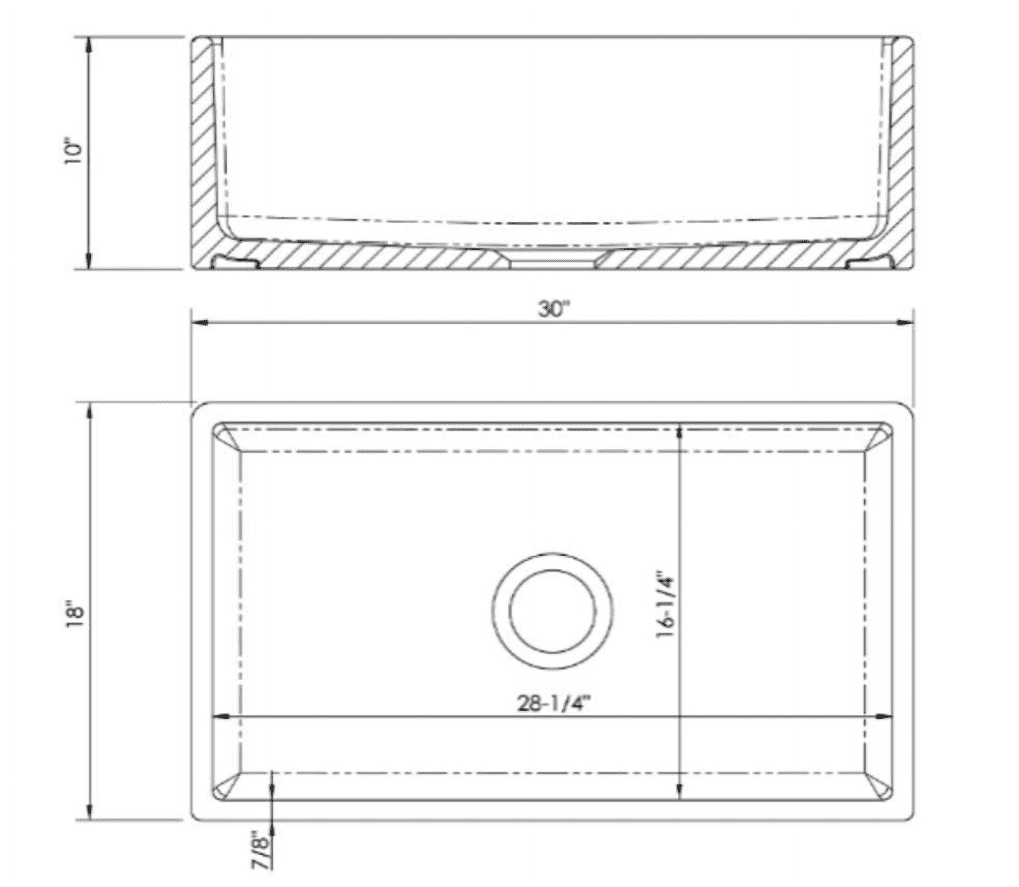 Magnolia Sinks Kitchen Sink White Farmhouse Sink 30"x18"x10" Apron Front Sink Fireclay Sink (30 inch Apron Sink Undermount Single Bowl Sink White Fireclay Kitchen Sinks)