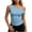 Sky Blue, variant on Women off Shoulder Tank Tops Polka Sleeveless Slim Fitting Casual Trendy Party Crops T-Shirt Tops S
