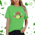 thumbnail image 2 of ZMHEGW T Shirts For Women Trendy Graphic Cute Shirt Mushroom Shirt Short Sleeve Print Womens Tops, 2 of 7