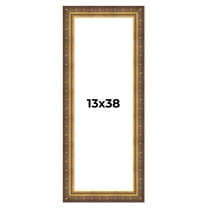 13x38 Frame Vintage Gold Solid Wood Picture Frame | 2.5 Inch Moulding Width | Ornate Bronze Museo