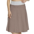thumbnail image 1 of Women's Brown Wave Like White Zig Zags A-line Printed Skirt Casual Wear, XL, Dark Brown and White, by Ambesonne, 1 of 6