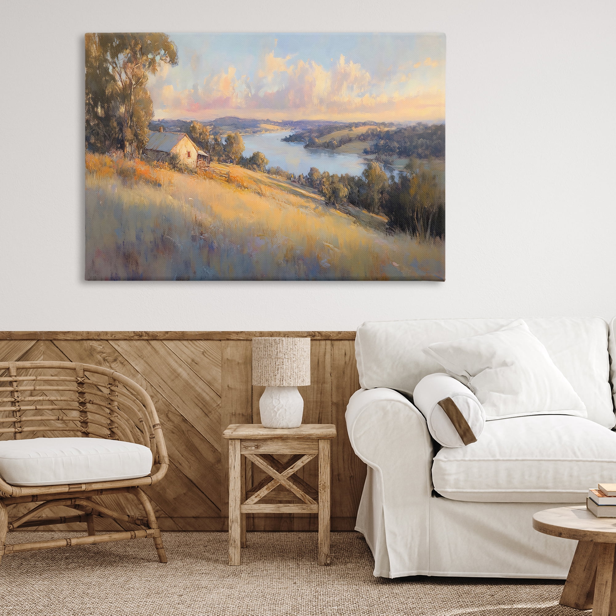 Stupell Industries Hilltop Cottage in Sunset Glow Canvas Wall Art, design by Creative Studio