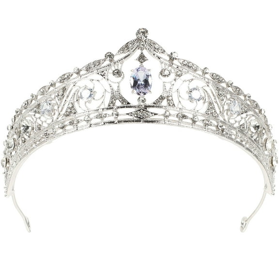 WASHWEPE Rhinestone Tiara for Women Standout in Formal Occasions Bridal Tiara 1Pack 6.48X5.50X1.97in