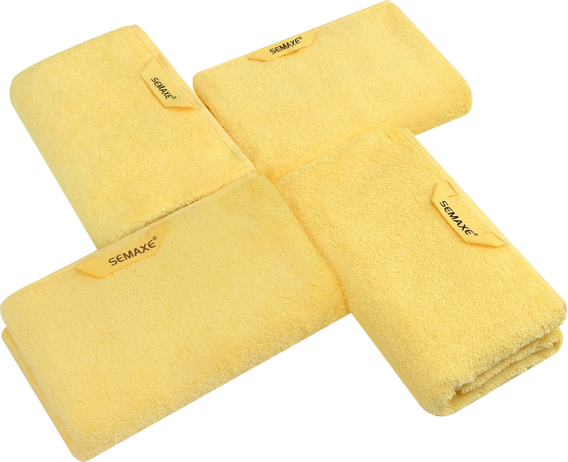 SEMAXE Yellow Cotton Hand Towel Set With Bio Label Which Can "Remind to