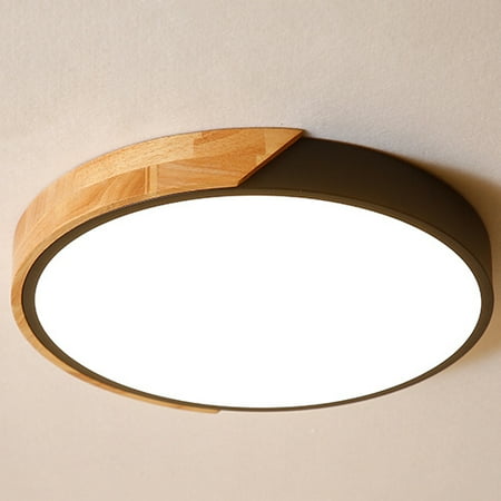 Homary Led Drum Shaped Wood Metal Acrylic Large Flush Mount Ceiling Light In Black Canada Homary Led Drum Shaped Wood Metal, Led Flush Mount Ceiling Lights Canada
