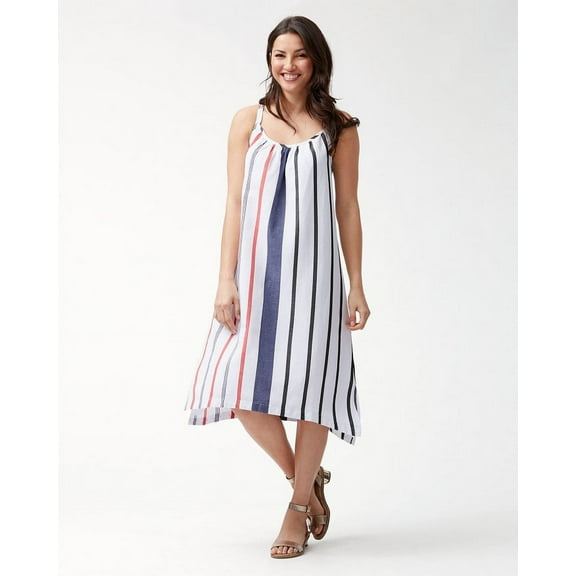 Tommy Bahama  Amalia Stripe Midi Sundress, White/Multi, Small
