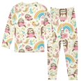 thumbnail image 2 of Dailycode Cotton Pajama Set Snug Fit Long Sleeve Top and Pants for 18M-8Y Koala Cup Bird Rainbow, 2 of 7