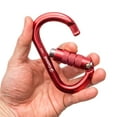 thumbnail image 3 of 5 piezas Mosquetón de resistencia Cola escalada deportiva tipo D arnés de andamio de Espeleología de seguridad rojo, 3 of 8