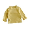 thumbnail image 2 of KYAIGUO Baby Boys Cotton Undershirt Infant Girls Turtleneck Fleece T-Shirts Newborn Long Sleeve Tee Shirt Baselayer, 2 of 8