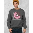 thumbnail image 2 of Breast Cancer Support Faith Hope Love Sunflower Daisy Crewneck Sweatshirt, 3XL, Charcoal, 2 of 6