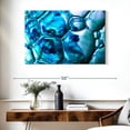 thumbnail image 3 of Elephant Stock Blue Bubbles Wall Art - Horizontal Canvas Wall Art - Living Room Wall Decor - Abstract Canvas - Teal And Blue Decor - 39" x 26", 3 of 8