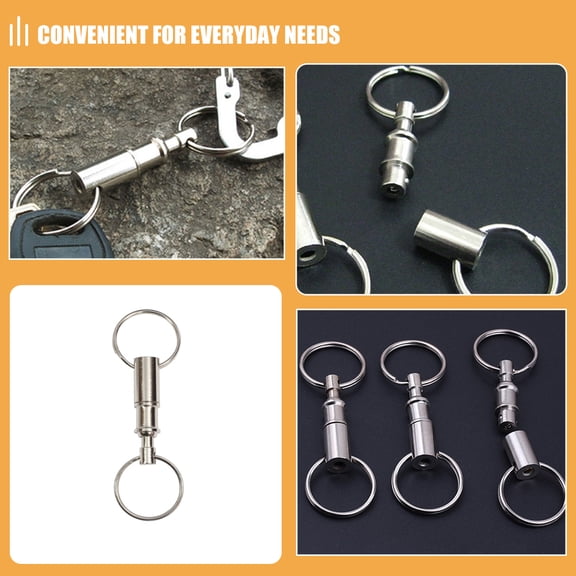 SWETRACE 6Pcs Quick Release Keychain Silver Iron Detachable Key Ring for Men