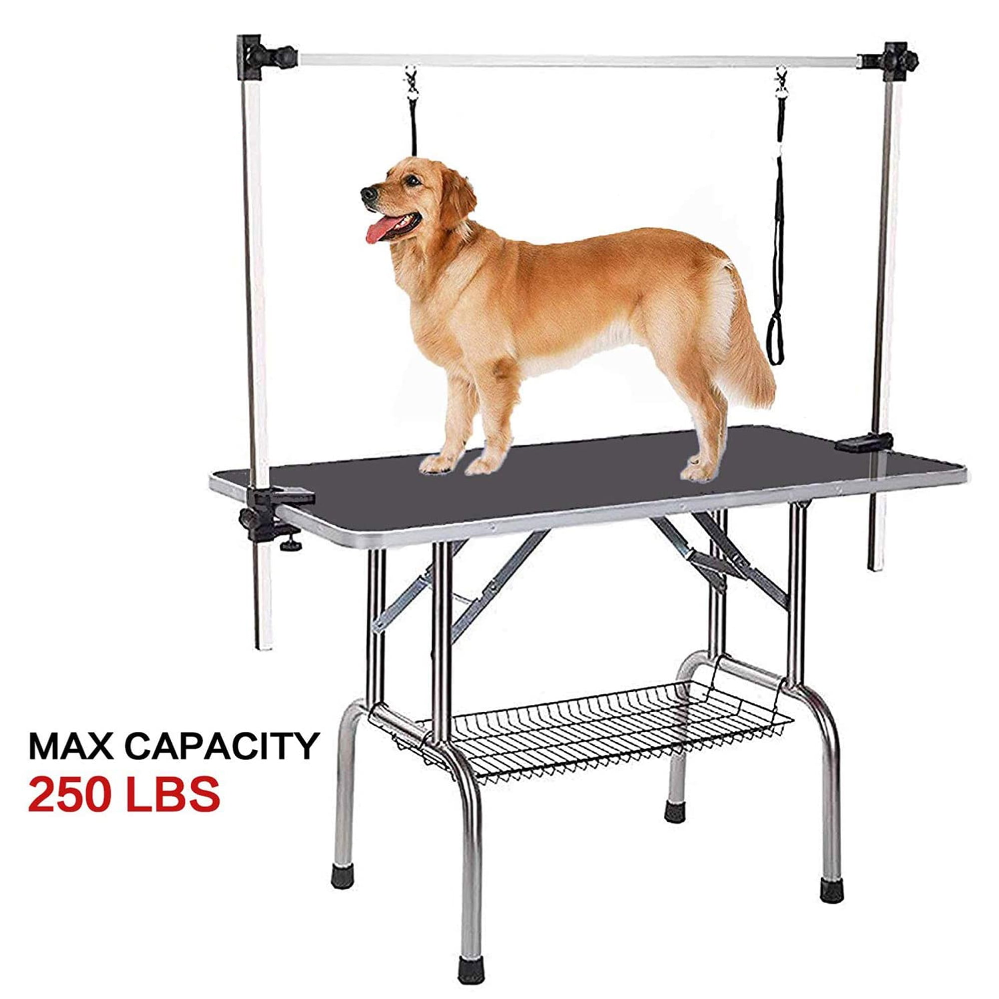 Pefilos 36" Folding Dog Pet Grooming Table for Medium Small Dogs Professional Portable Trimming Table with Arm/Noose/Mesh Tray, Black Pefilos 36" Folding Dog Pet Grooming Table for Medium Small Dogs Professional Portable Trimming Table with Arm/Noose/Mesh Tray, Black