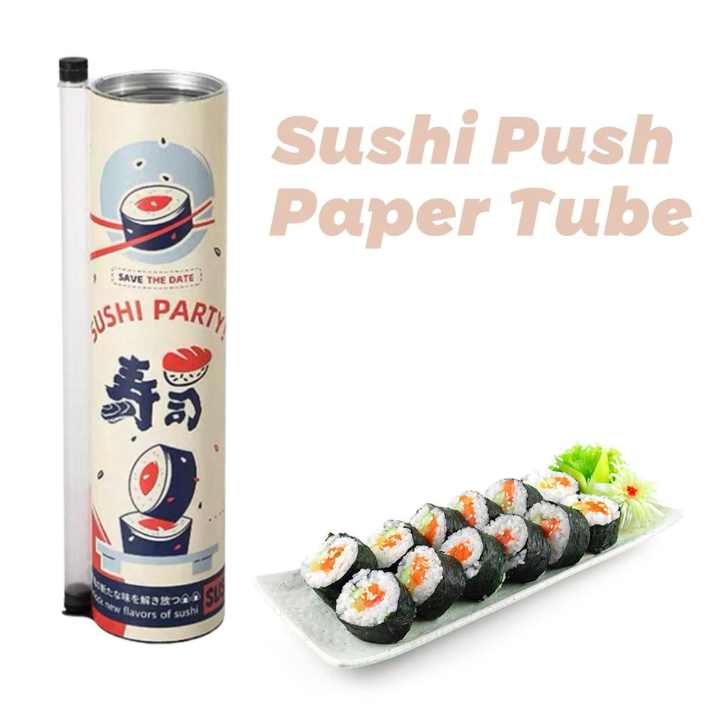 4-Pack Sushi Push Pops Containers, Robust Food-Grade Paper Sushi Tubes with Leak-Proof PVC Lining, Resilient Portable Sushi Roller Dispensers for Parties & Picnics, 8.4-Inch