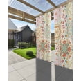 thumbnail image 3 of Beige Boho Outdoor Curtains for Patio, Retro Ethnic Shabby Colorful Floral Patterned Privacy Drapes Grommet Waterproof Outside Curtains for Porch/Cabana/Balcony 54"x 84", 2 Panel, 3 of 9