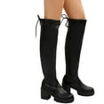 thumbnail image 5 of Knee High Boots Women Chunky Heel Round Toe Tall Boot for Women High Heel Pull Up Long Boots,Color:Black,Size:7.5, 5 of 9