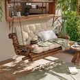 thumbnail image 5 of Kimunuk Outdoor Porch Swing Cushion, 47" X 40" X 5" Waterproof Bench Chair Replacement Cushion with 6 Ties for Patio, Sand, 5 of 7