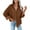Brown, variant on Womens Corduroy Button Down Shirts Casual Long Sleeve Jacket Oversized Boyfriend Blouses Tops with Pockets