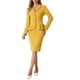 thumbnail image 2 of INSPIRAR CHIC Conjunto de Falda de 2 Piezas para Mujer Blazer Peplum Falda Lápiz de Cintura Alta Atuendo de Trabajo L Amarillo, 2 of 6
