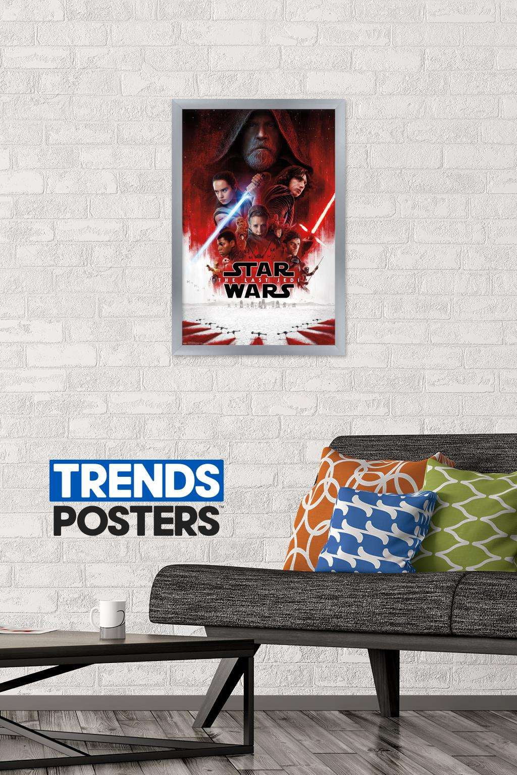 Star Wars: The Last Jedi - One Sheet Wall Poster, 14.725" x 22.375", Framed