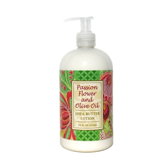 Greenwich Bay PASSION FLOR Loción para manos y cuerpo con manteca de cacao Manteca de karité Aceite de oliva virgen Sin parabenos 16 oz.
