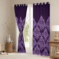 thumbnail image 3 of Manfei Retro Damask Print Black Out Curtains,Vintage Baroque Flower Curtains Pack of 2 (42x63 Each),Purple bohemian Flowers Bedroom Curtains For Men Women,Ultra Soft Home Decor, 3 of 6