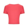 thumbnail image 6 of Dealovy Going out Tops for Women Bowknot Short Sleeve Crop T-Shirts Round Neck Summer Basic Tees, 6 of 7