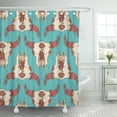 thumbnail image 1 of ZY-suttom Vector Seamless Pattern Bull Skull Ornate Tattoo Design Element Shower Curtain 66x72 inch, 1 of 1