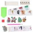 thumbnail image 4 of Kit de llavero con pintura de diamante artesanal, colgante de muñeco de nieve y Papá Noel, adorno de Navidad sin terminar, 5 uds., 4 of 12