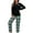 Green checkered, variant on MecTo Women Pajamas Sets, Lady Paid Pants Long-Sleeved PJ, Green, 2 piece, Size M