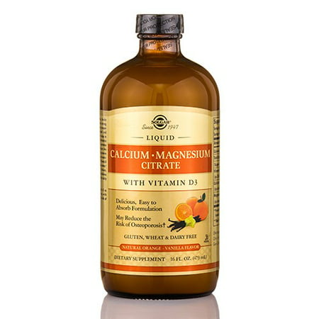 Solgar Calcium Magnesium Citrate Liquid with Vitamin D3 Natural Orange Vanilla 16 fl (Best Vanilla E Liquid)