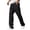 Black, variant on Cargo Pants Men Wide Leg Pants For Men Elastic Drawstring Multi Patch Flap Pocket Oversized Loose Straight Trousers Light Summer Pants Men Solid Color Street Skate Hip Hop Daily Wear