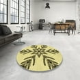 thumbnail image 4 of Ahgly Company Machine Washable Indoor Square Transitional Sun Yellow Area Rugs, 3' Square, 4 of 7