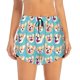 thumbnail image 2 of Balery Cute Corgi Head Pantalones cortos deportivos para mujer con forro y dos bolsillos, elásticos, para entrenamiento, gimnasio, yoga-Small, 2 of 7