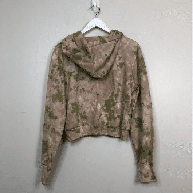 AFRM Women s Tie Dye Long Sleeve Cropped Hoodie Sweatshirts Tie Dye Camo M NWT