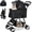 Black (Detachable Style), variant on 4 Wheels Pet Stroller Dog Cat Stroller for Small Medium Dog Cats Foldable Carrier Jogger Travel Puppy with Storage Basket and Cup Holder (Black)
