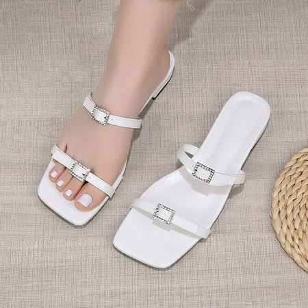 

XIAQUJ Women s Beach Sandals Hollow Casual Slippers Flat Shoes Retro Sandals Sandals for Women White 7.5(39)