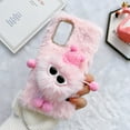 thumbnail image 4 of Decase Fluffy Furry Cute Case Compatible with Samsung Galaxy A13 5G, 3D Cartoon Furry Plush Case Design with Diamond , Soft Flexible Silicone Case Cover for Samsung Galaxy A13 5G, Pink, 4 of 7